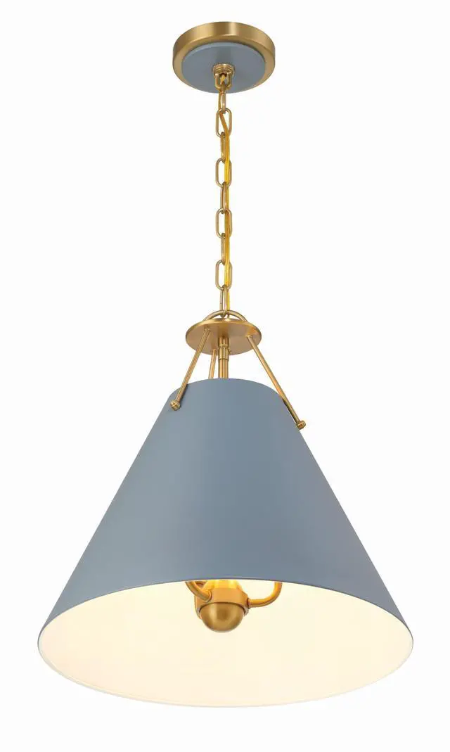 Alt view image 4 of 6 - Xavier 16'' Vibrant Gold + Blue Pendant