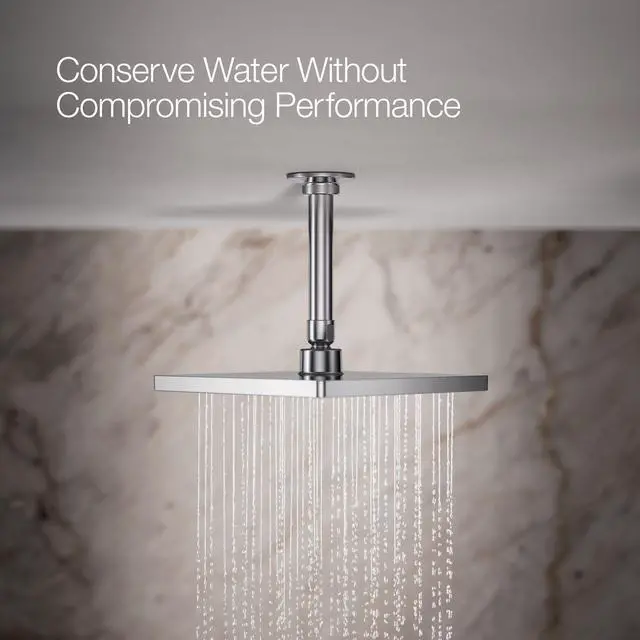 Alt view image 4 of 6 - K-26148-G-CP Honesty Square Rainhead, 1.75 GPM, 8" Rain Shower Head, Powerful Rain Spray, Durable Construction, Contemporary Look, Polished Chrome