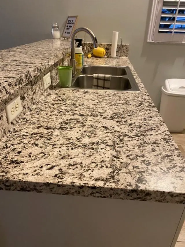 Alt view image 5 of 6 - Vinyl Countertop Wrap 36" x 180" Self Adhesive Grey White Black Granite Contact Paper for Countertops Peel and Stick Backsplash Formica Laminate Sheet