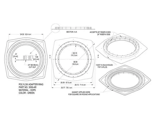 Alt view image 2 of 4 - Heavy Duty 20" Septic Tank Riser Kit (14" Tall)