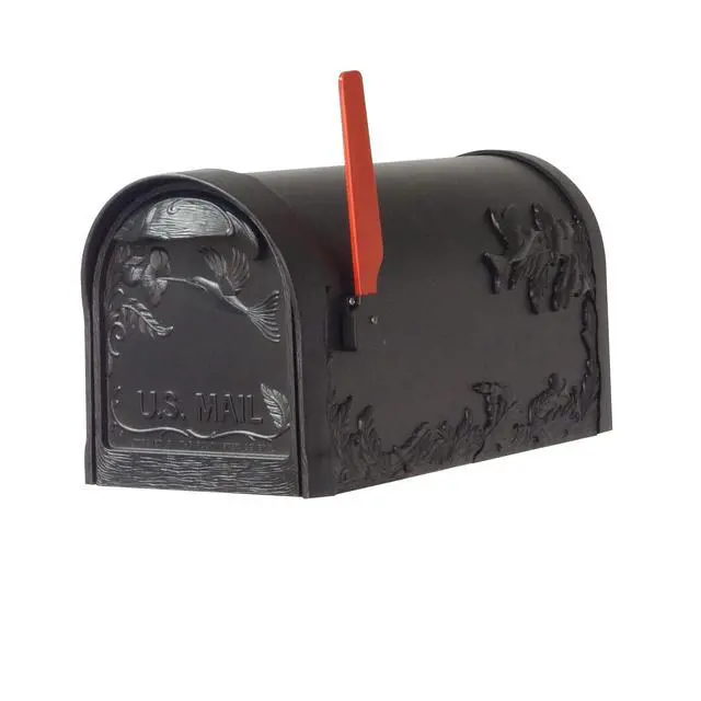Alt view image 3 of 6 - Special Lite Hummingbird Curbside Mailbox - Black Aluminum Mailbox for Post Mount - SCB-1005-BLK