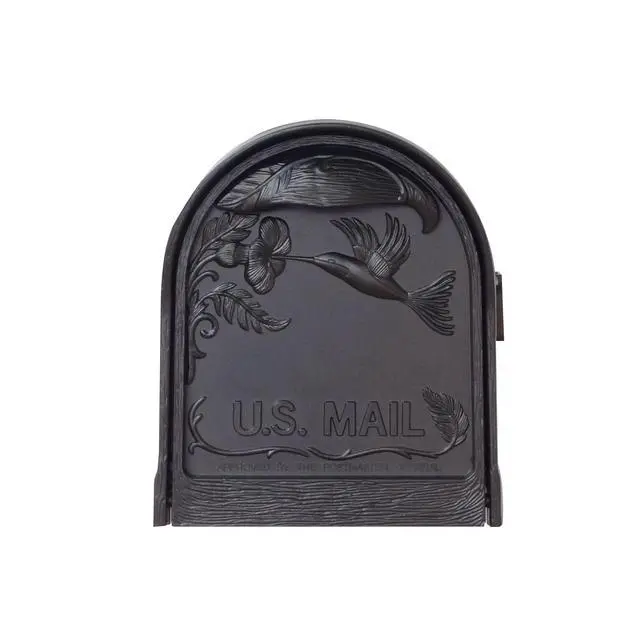 Alt view image 5 of 6 - Special Lite Hummingbird Curbside Mailbox - Black Aluminum Mailbox for Post Mount - SCB-1005-BLK