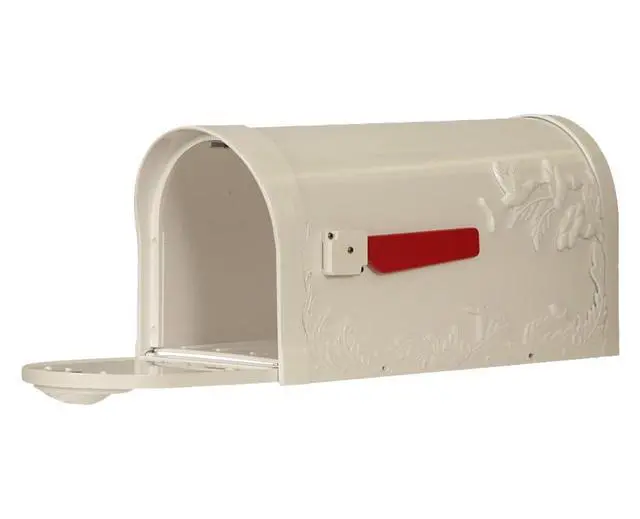 Alt view image 2 of 6 - Special Lite Hummingbird Curbside Mailbox - White Aluminum Mailbox for Post Mount - SCB-1005-WH