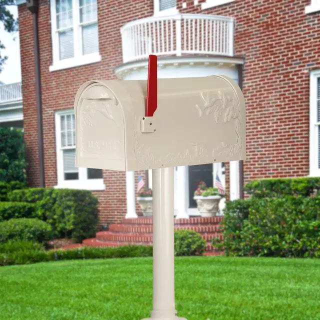 Alt view image 5 of 6 - Special Lite Hummingbird Curbside Mailbox - White Aluminum Mailbox for Post Mount - SCB-1005-WH