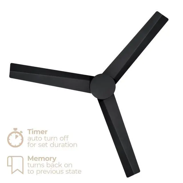 Alt view image 2 of 6 - Indoor or Outdoor Breeze 52in 3-Blade Smart Indoor or Outdoor Ceiling Fan in Matte Black Works With iOS or Android App