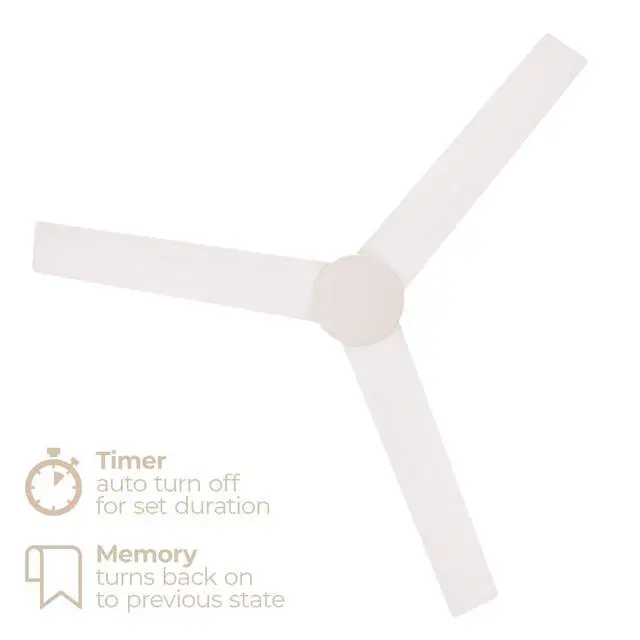 Alt view image 2 of 6 - Breeze Indoor our Outdoor 52in 3-Blade Smart Indoor or Outdoor Ceiling Fan in Matte White Works With iOS or Android App