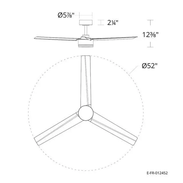 Alt view image 6 of 6 - Breeze Indoor our Outdoor 52in 3-Blade Smart Indoor or Outdoor Ceiling Fan in Matte White Works With iOS or Android App