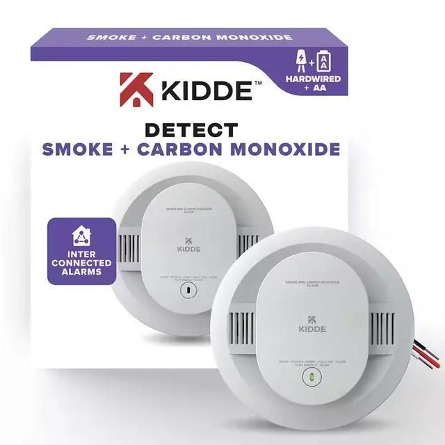 Alt view image 2 of 6 - KN-COSM-IBA Hardwire Combination Smoke Carbon Monoxide Detector Battery Backup Voice Warning Interconnectable (2-Pack)