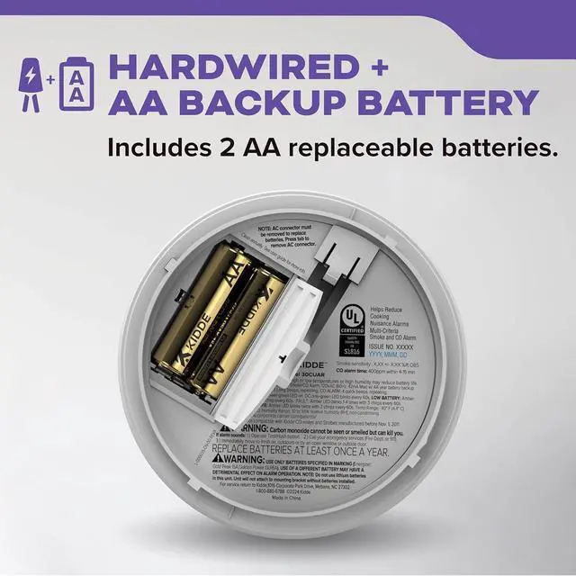 Alt view image 5 of 6 - KN-COSM-IBA Hardwire Combination Smoke Carbon Monoxide Detector Battery Backup Voice Warning Interconnectable (2-Pack)