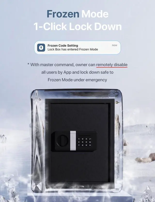 Alt view image 4 of 6 - FORFEND Smart Home Safes | WiFi Safe Box App Unlock/Alarm | Voice Control, Kidnap SOS Alarm, Tamper Detect, Frozen Mode | Money Security Lockbox History Track | Digital Caja Fuerte Remote Live Monitor