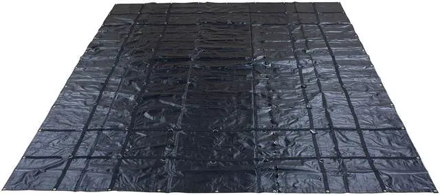 Main image of 16' x 27' Flatbed Truck 18 Oz Steel Tarp with 4 FT Drop - Black Heavy Duty Vinyl Water Resistant Tarp for Trailers to Protect Cargo from Wind, Rain, Snow, and Sun