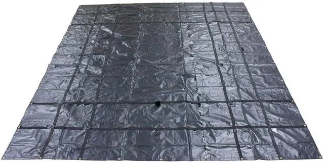 Main image of 16' x 27' Flatbed Truck 14 Oz Superlight Steel Tarp with 4 FT Drop - Black Heavy Duty Vinyl Water Resistant Tarp for Trailers to Protect Cargo from Wind, Rain, Snow, and Sun