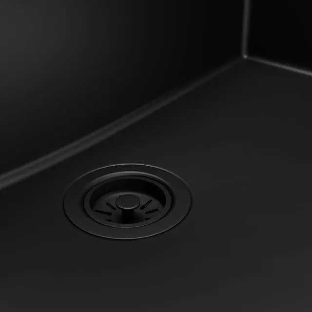 Alt view image 3 of 6 - 33" Drop-In Top Mount Quartz Composite Single Bowl Kitchen Sink in Black Extra Deep 9" Basin, Heat Resistant, Sound Dampening, Easy Clean Surface