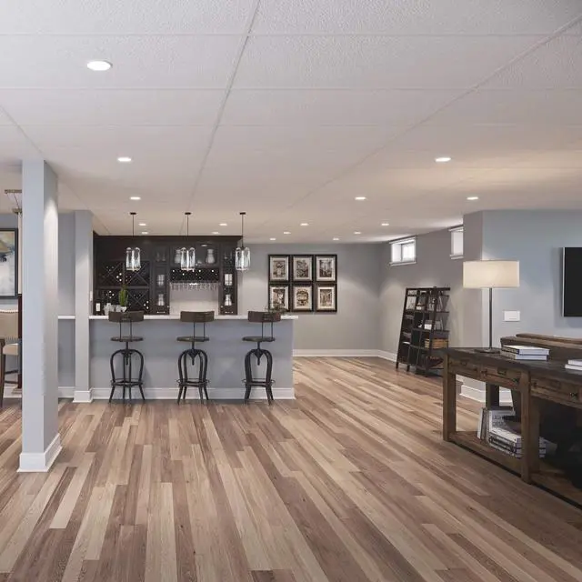 Alt view image 2 of 6 - 2ft x 4ft Stucco Pro White PVC Ceiling Tiles (10 Tiles) | Easy Drop-In Installation, Waterproof, Washable and Fire-rated