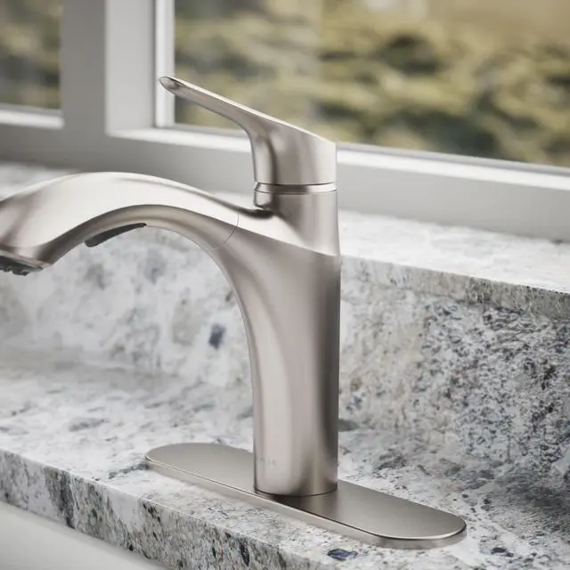 Alt view image 6 of 6 - 30468-VS Rival Single Handle Pull-Out Kitchen Sink Faucet, 1.5 GPM, High-Arch Swing Spout, Two-Function Sprayhead, Vibrant Stainless
