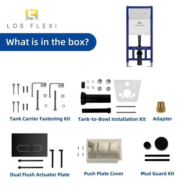 Alt view image 2 of 6 - Concealed In-Wall Toilet Tank Carrier for Wall Hung Toilets, 0.8/1.6 GPF Dual Flush, Adjustable Height Tank Carrier, Includes Flush Actuator Plate for Wall Mount Toilet Setup