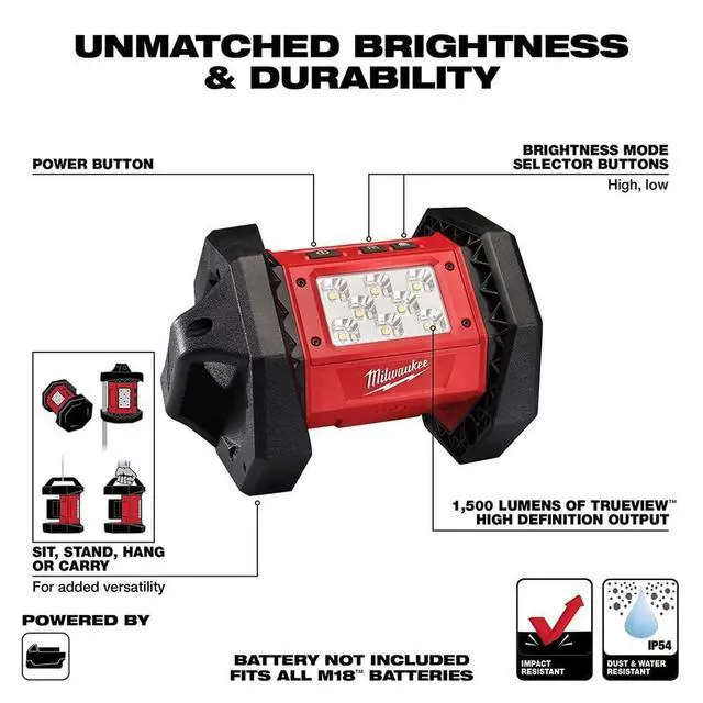 Alt view image 2 of 6 - Electric Tool 2361-20 M18 LED Flood Light (Tool-Only, Battery and Charger NOT Included)