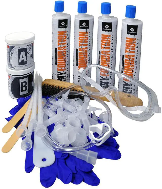 Main image of Epoxy Concrete Crack Repair Kit (10 ft) Low-Viscosity Epoxy Injection for Basement & Foundation Walls Structural Crack Repair System