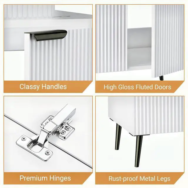 Alt view image 5 of 6 - 30-Inch Bathroom Vanity with Sink: Easy 30-Min Tool-Free Assembly, Water-Resistant Wave Door Cabinet & Modern Farmhouse Design for Small Bathroom, Apartment (White)