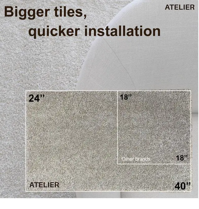 Alt view image 5 of 6 - Luxury Carpet Tiles - Super Plush - Light Beige (33sf)