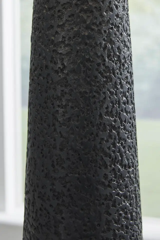 Alt view image 6 of 6 - Hallburg Modern Textured Polyresin Floor Lamp with 3-Way Switch, Black