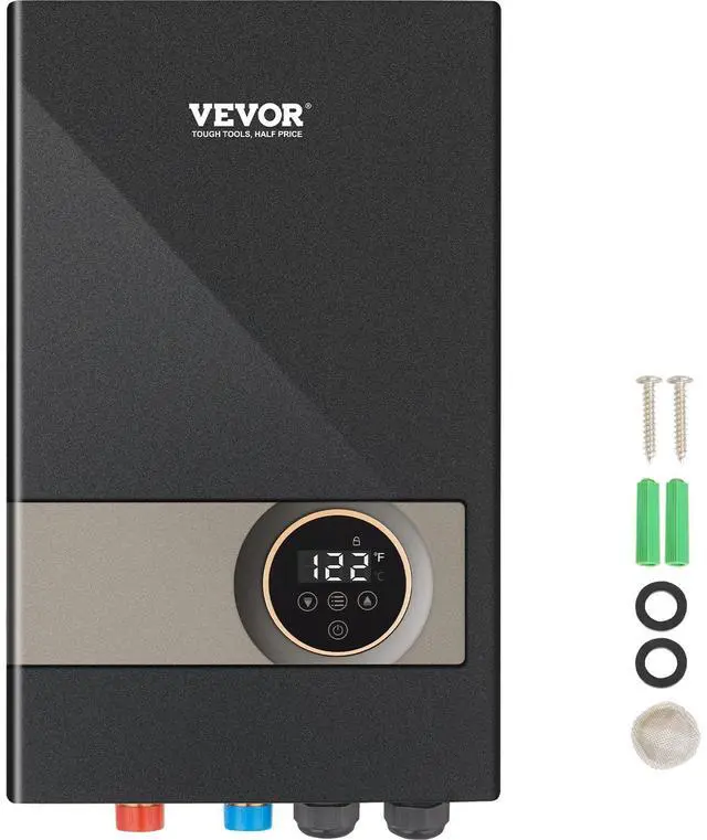 Main image of Tankless Water Heater Electric, 18KW 240V Black Instant Water Heater, LCD Touch Screen, Digital Temperature Display, Child Security Lock, On Demand for Bathroom, Kitchen, Shower, Mall, Salon