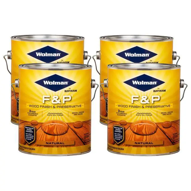 Alt view image 2 of 2 - 14396-4PK F&P Oil-Based Wood Finish & Preservative Transparent Stain, Gallon, Natural, 4 Pack