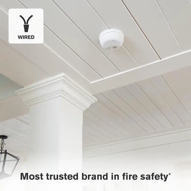 Alt view image 4 of 6 - First Alert SMICO100-AC Interconnect Hardwire Combination Smoke & Carbon Monoxide Alarm with Battery Backup, 5 Pack
