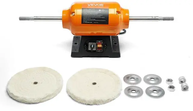 Main image of 1/2HP Bench Buffer Polisher, 8-inch Bench Polishing Buffing Machine, 1725RPM/3450RPM Dual Speed Benchtop Polisher with 2PCS Cotton Wheels & Cast Iron Base for Metal, Jewelry, Wood Polishing