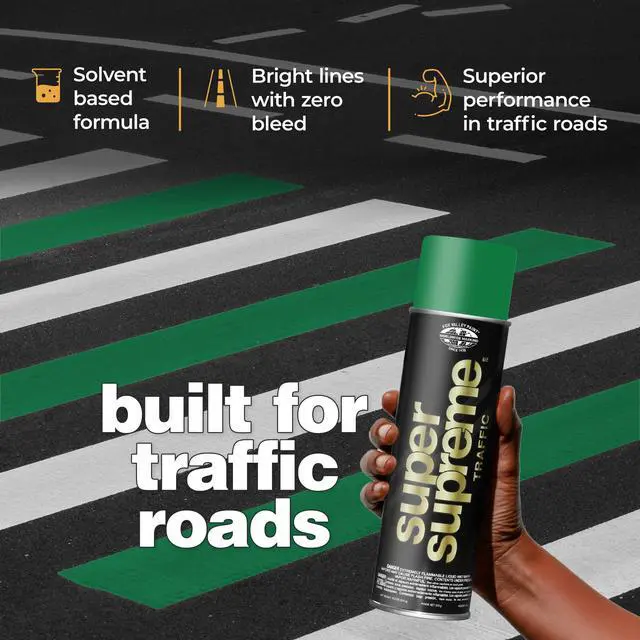 Alt view image 4 of 6 - Fox Valley Super Supreme Traffic Marking Spray Paint 18 oz (12-Pack), Fast-Drying, Long Lasting, Durable & Weather-Resistant - Marking Paint for Roads, Parking Lots, Sidewalks, Factory Floors, Green