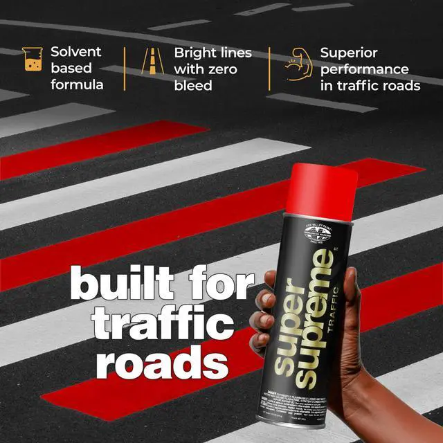 Alt view image 4 of 6 - Fox Valley Super Supreme Traffic Marking Spray Paint 18 oz (12-Pack), Fast-Drying, Long Lasting, Durable & Weather-Resistant - Marking Paint for Roads, Parking Lots, Sidewalks & Factory Floors, Red