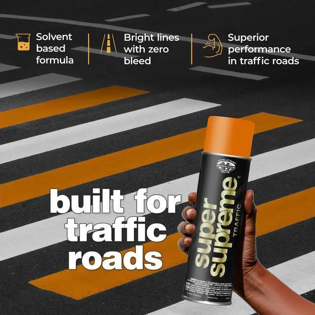 Alt view image 4 of 6 - Fox Valley Super Supreme Traffic Marking Spray Paint 18oz (12-Pack Orange), Fast-Drying, Long Lasting, Durable & Weather-Resistant - Marking Paint for Roads, Parking Lots, Sidewalks & Factory Floors