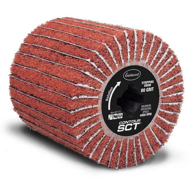 Alt view image 4 of 6 - Contour SCT Surface Conditioning Tool With Storage Rack | Heavy Duty Automotive Metal Preparation Tools Includes 120 Grit Finishing Drum 80 and 120 Grit Stripping Drums