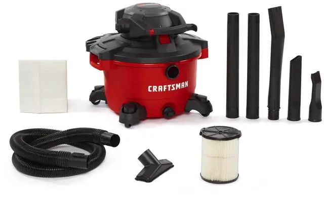 Main image of CMXEVBE17606 12 Gal. 6.0 Peak HP Wet Dry Vac with Detach Blower | Portable Shop Vacuum Wet and Dry with Filter, Dust Bag, Hose and Attachments for Garage, Outdoor Cleaning