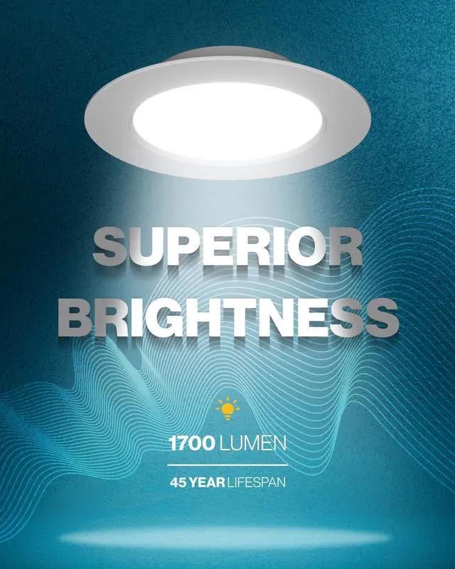 Alt view image 2 of 6 - Sunco 40 Pack 6 Inch LED Recessed Light Retrofit, Can Lights for Ceiling, 1700 LM High Brightness, Selectable CCT 2700K/3000K/4000K/5000K/6000K, 17W=120W, Dimmable, Baffle Trim, Damp Rated UL