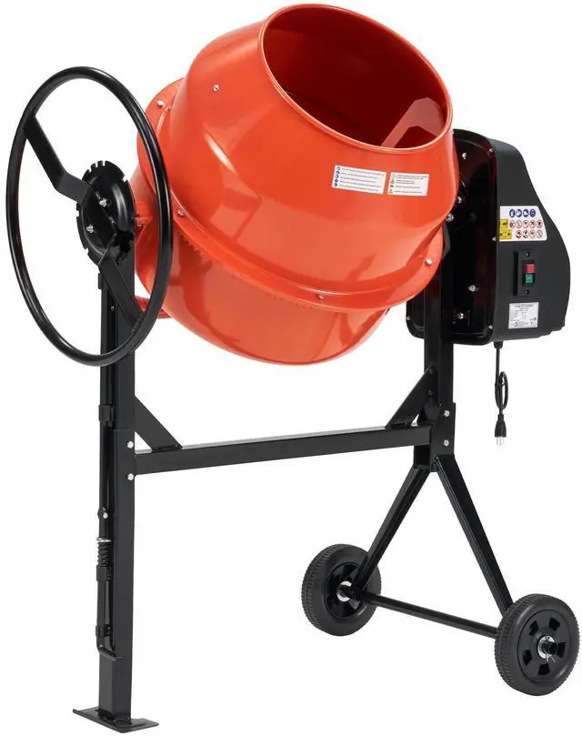 Main image of Electric Cement Mixer, 4.9 Cu.Ft Stand and Wheels Concrete Mixer | 550W 110V Motor Durable Mixing Drum Mortar Stucco Feed Residential Construction Farm Garden Use