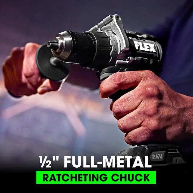 Alt view image 6 of 6 - 24V Brushless Cordless 1/2-Inch 1,400 In-Lbs Torque 2-Speed Drill Driver Turbo Mode Kit with 2.5Ah, 5.0Ah Lithium Batteries and 160W Fast Charger - FX1171T-2B