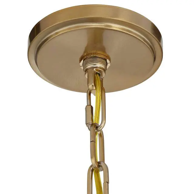 Alt view image 5 of 6 - Charleston Warm Brass Pendant Chandelier 16" Wide Modern Dimmable LED Clear Seedy Glass 3-Light Fixture for Dining Room Living House Home Foyer Kitchen Island Entryway Bedroom