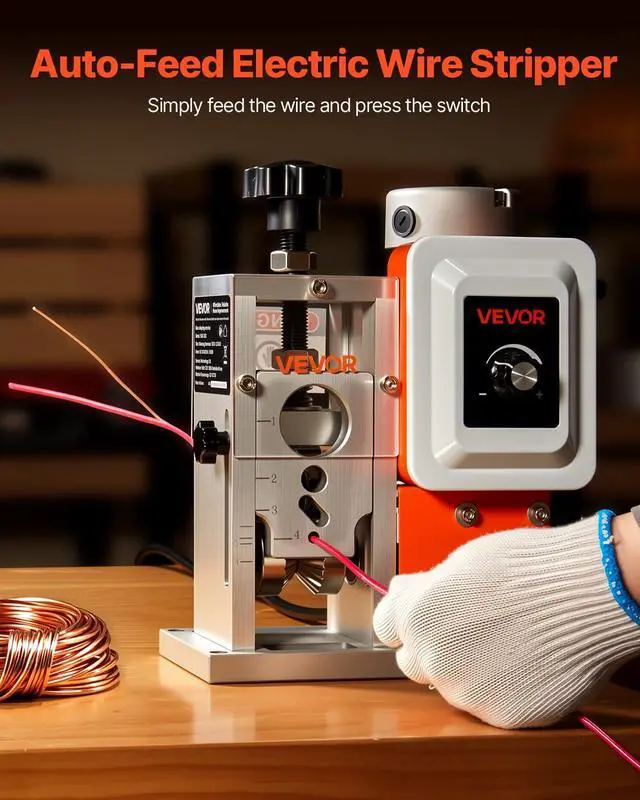 Alt view image 2 of 6 - Electric Wire Stripping Machine, 0.06-1.57 in, 400W Automatic Motorized Cable Stripper, 9.84 IPS (15 m/min) Wire Peeler with Blades, V-Shaped Rollers, Cooling Fan, for Scrap Copper Recycling
