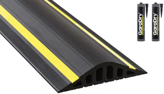 Main image of 1 ½" High Garage Door Flood Barrier Threshold Seal Kit (10'3") | Flexible PVC | Complete Kit Includes 2 Adhesives
