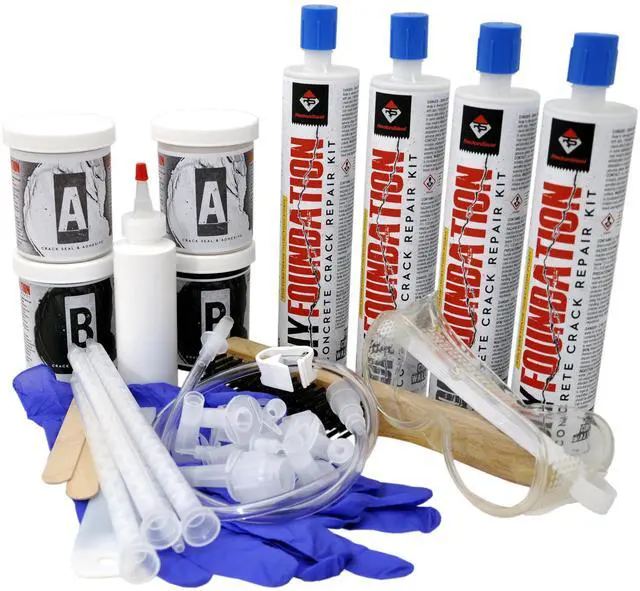 Main image of DIY Foundation Crack Repair Kit (20 ft) Low-Viscosity Urethane Injection Sealant for Crawl Spaces & Concrete Basement Walls - Stops Water Leaks - Drill-Free Filler