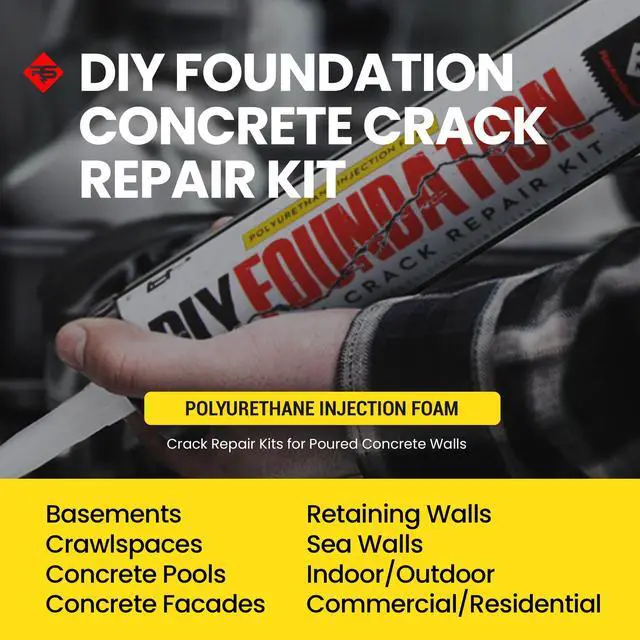 Alt view image 2 of 6 - DIY Foundation Crack Repair Kit (20 ft) Low-Viscosity Urethane Injection Sealant for Crawl Spaces & Concrete Basement Walls - Stops Water Leaks - Drill-Free Filler
