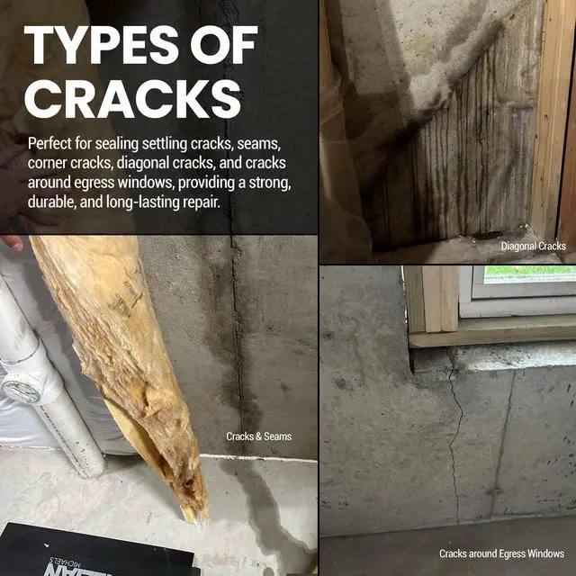 Alt view image 6 of 6 - DIY Foundation Crack Repair Kit (20 ft) Low-Viscosity Urethane Injection Sealant for Crawl Spaces & Concrete Basement Walls - Stops Water Leaks - Drill-Free Filler