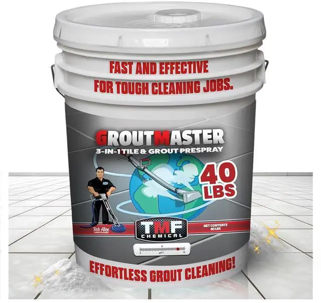 Main image of GroutMaster Tile and Grout Cleaner Fast-Dissolving Powdered Solution for Deep Cleaning Concrete Stains, Grease, & Tough Stains, Ideal for Residential & Commercial Use, 40 lbs