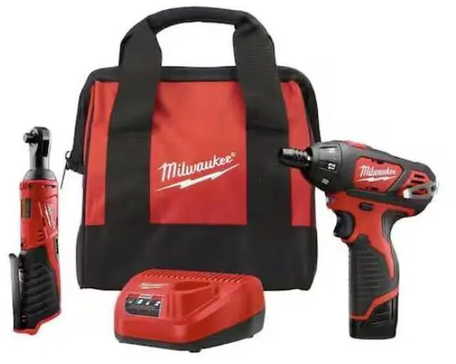 Main image of M12 12-Volt Lithium-Ion Cordless 3/8 in. Ratchet and Screwdriver Combo Kit (2-Tool) with Battery, Charger, Tool Bag