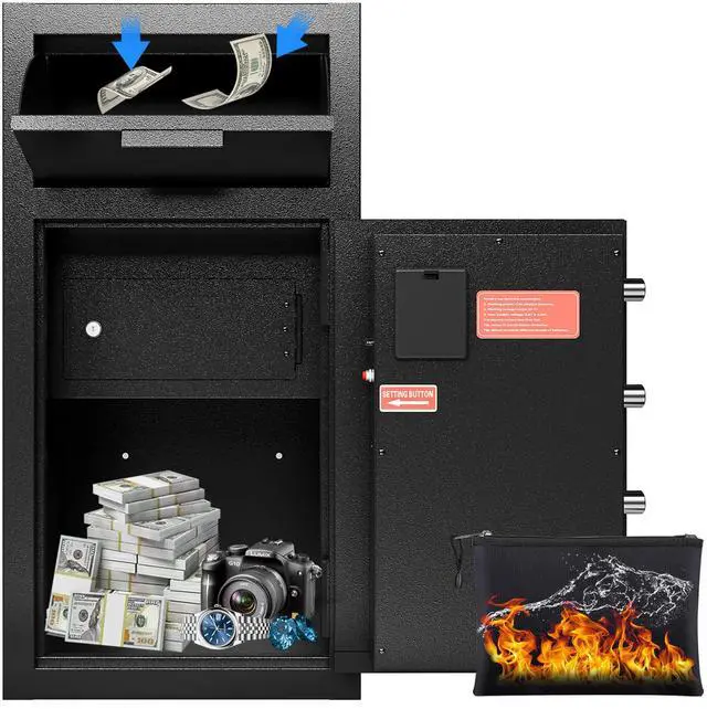 Main image of 5.6 CuFt Cash Safe With Drop Slot Drop Safe for Business Money Depository Safes Box With Internal Keyed Locking Compartment Anti-Fishing Digital Combination for Home Hotel Restaurant Liquor Store