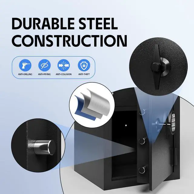 Alt view image 3 of 6 - 5.6 CuFt Cash Safe With Drop Slot Drop Safe for Business Money Depository Safes Box With Internal Keyed Locking Compartment Anti-Fishing Digital Combination for Home Hotel Restaurant Liquor Store