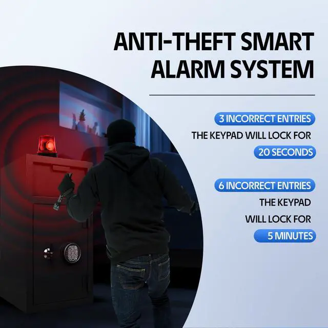 Alt view image 5 of 6 - 5.6 CuFt Cash Safe With Drop Slot Drop Safe for Business Money Depository Safes Box With Internal Keyed Locking Compartment Anti-Fishing Digital Combination for Home Hotel Restaurant Liquor Store