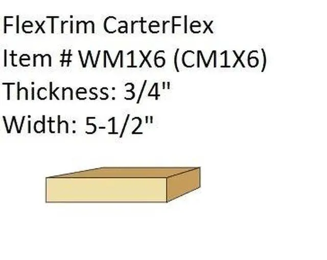 Alt view image 2 of 6 - #WM1x6 Flexible Flatstock: 3/4" x 5-1/2" - 12 feet Long
