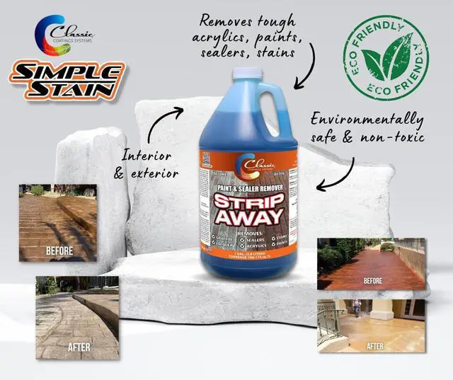 Alt view image 2 of 5 - Classic Coatings | Strip Away Paint and Sealer Remover | Interior and Exterior Surfaces | Zero VOC, Non-Toxic, Environmentally Friendly | Ready to Use | (Strip-Away, 5-Gallon)
